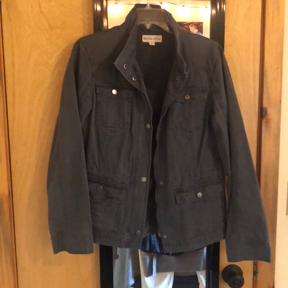 Utility Jacket charcoal/navy fabric